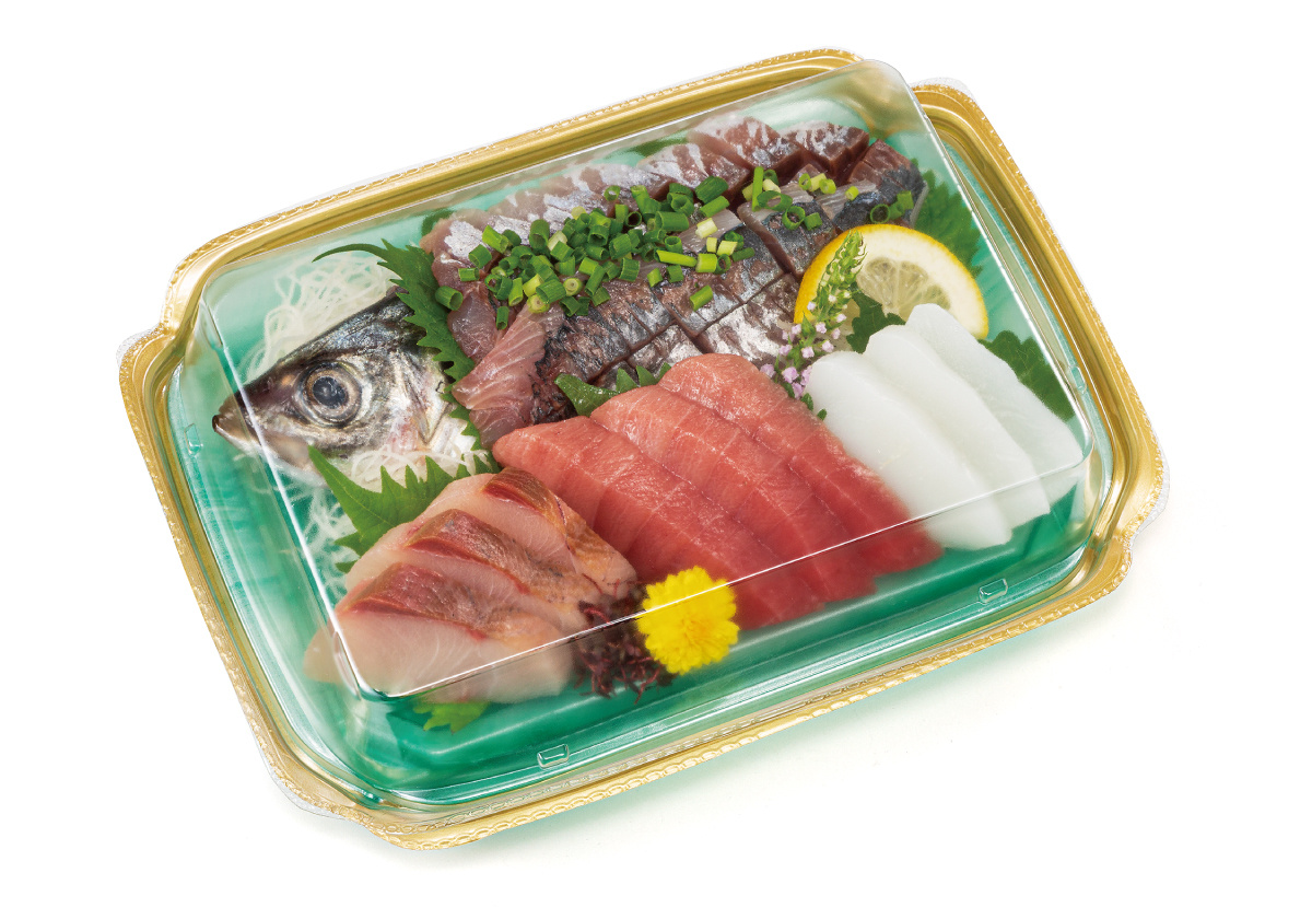 花皿形状で華やぐ、多点盛りの極上感。お造り盛合わせ専用容器【バイオ